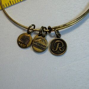 Alex and Ani Gold Tone Charm Bangle